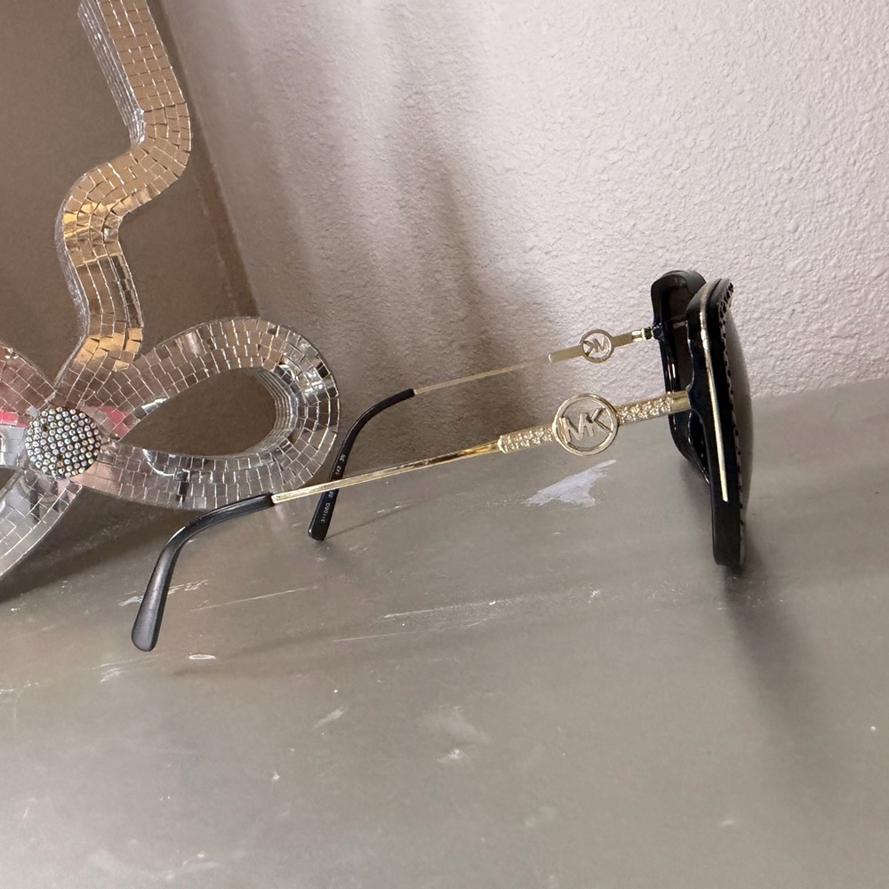 Michael Kors Black Frame Sunglasses with Gold Details